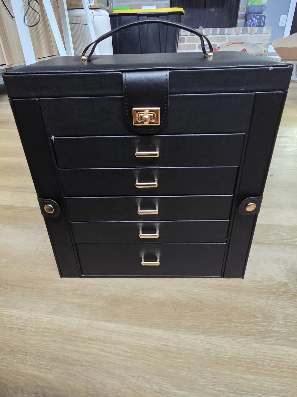 🌟 NEW HARWOO 6-Layer Jewelry Box Organizer w/ Mirror & 5 Drawers - Black 🌟